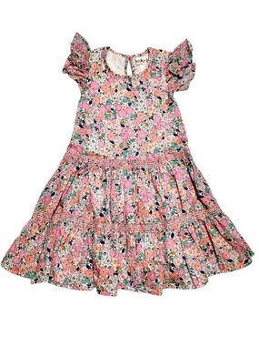 EUC Lucky Jade floral print dress with smocking size 2